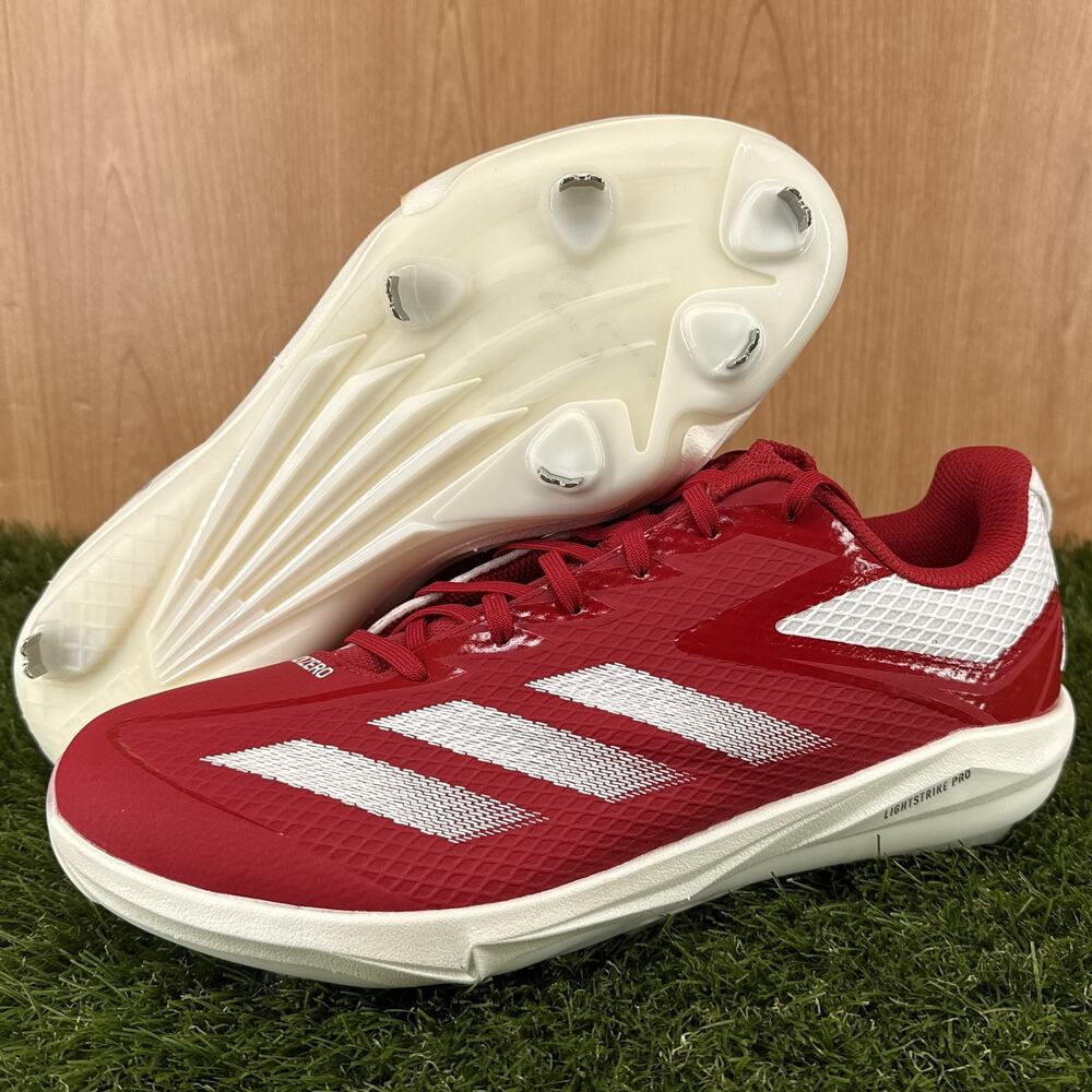 adidas Adizero Electric Metal Baseball Cleat Red White IH3462 Mens Sz 10.5